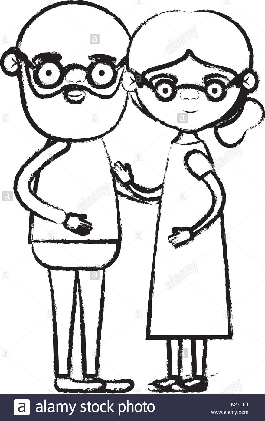 876x1390 Blurred Silhouette Of Full Body Couple Elderly Of Bald Grandfather