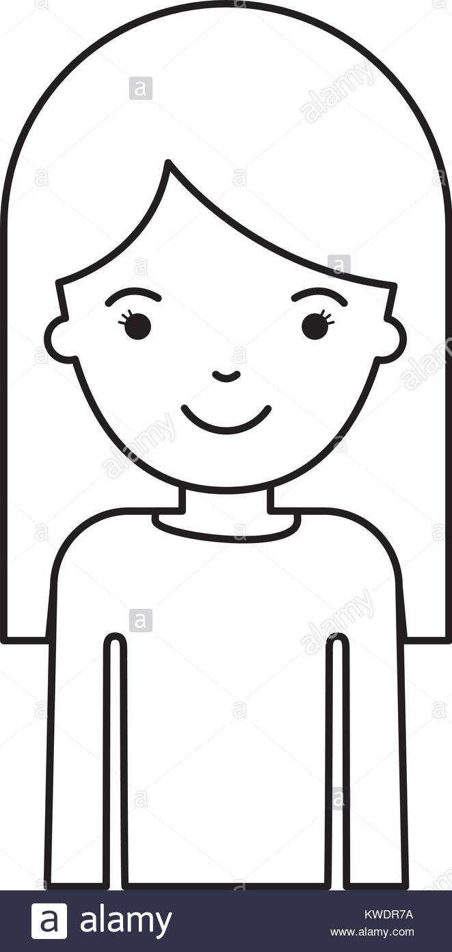 661x1390 Half Body Woman With Long Straight Hair In Monochrome Silhouette