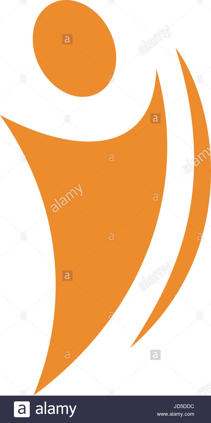 695x1390 Isolated Abstract Orange Color Human Body In Motion Silhouette