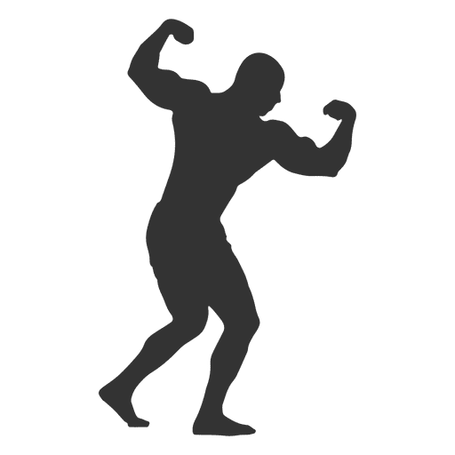 15 Muscle Man Body Builder Silhouette (PNG Transparent)