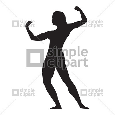 400x400 Silhouette Of Bodybuilder Vector Image