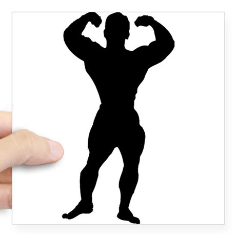 460x460 Bodybuilder Silhouette Stickers
