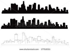 236x173 Small Town Skyline Silhouette