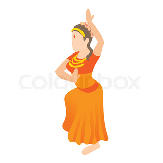 320x320 Silhouettes Of Dancers. Traditional Indian Dance. Stock Vector