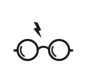 300x291 Harry Potter Glasses And Lightning Bolt Silhouette Window Vinyl