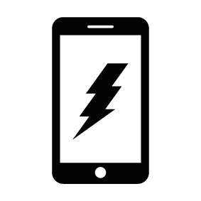 283x283 Smartphone With A Bolt On Screen Silhouette Silhouette