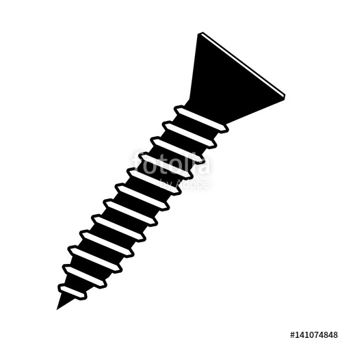 500x500 Screw Silhouette Vector Symbol Icon Design. Stock Image