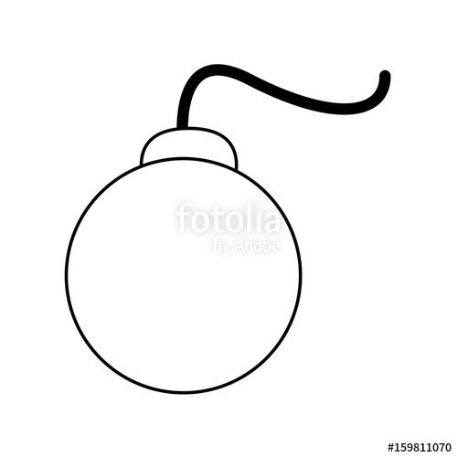 500x500 Carrtoon Bomb On Fire Icon Vecotr Illustration Design Graphic