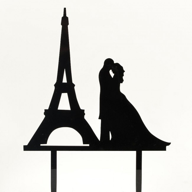 650x650 Mr Amp Mrs Paris Themed Romantic Acrylic Wedding Day Cake Topper