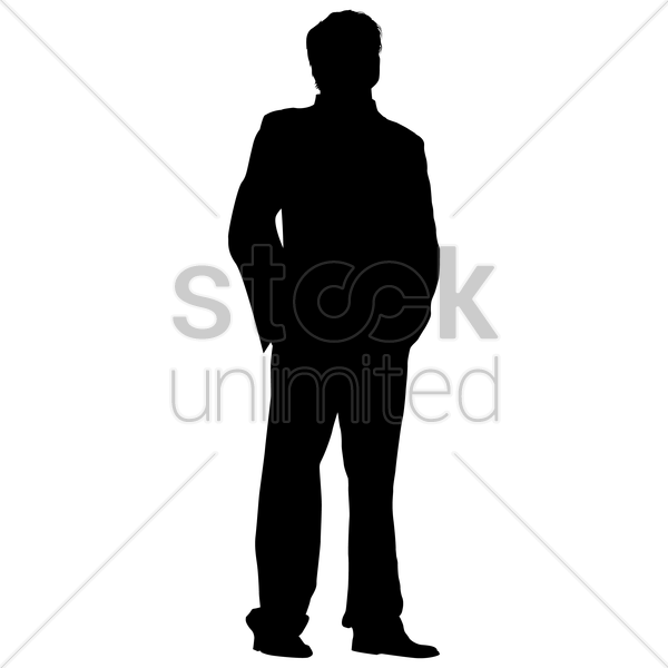 600x600 Businessman Standing Silhouette Vector Image