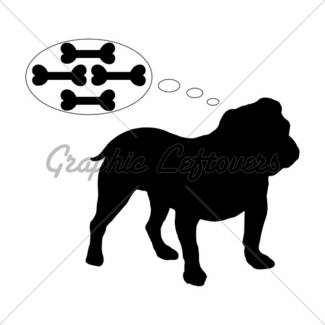 325x325 The Black Silhouette Of An English Bulldog Gl Stock Images