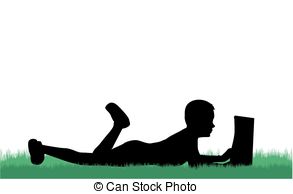 293x194 Child Reading The Book, Silhouette Eps Vector