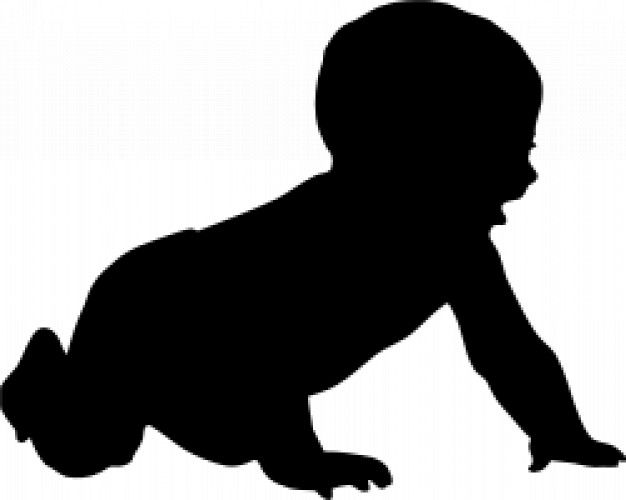 626x500 Silhouettes baby crawling Baby Silhouette Free Vector