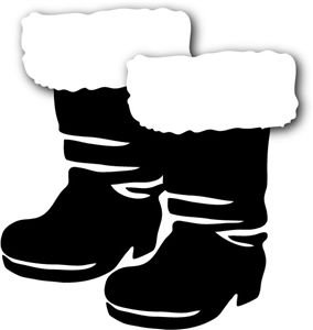 284x300 Santa Black Boots Clipart
