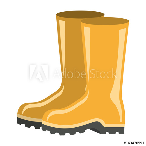 500x500 Colorful Silhouette Of Fishing Plastic Boots Accesory Vector