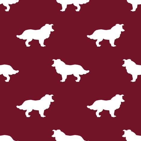 470x470 Border Collie Silhouette Ruby Fabric