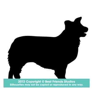 300x300 Border Collie Dog Silhouette Gifts, Stationery, Address Labels