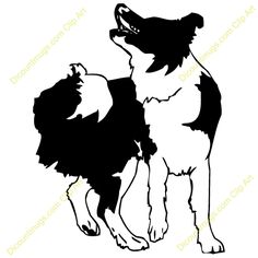 236x236 Border Collie Silhouette Tattoos