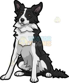 236x282 Lovable Border Collie Dog Cartoon Stock Clip Art Vector Toons