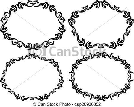 450x361 Silhouette Of Decorative Border Clipart Vector