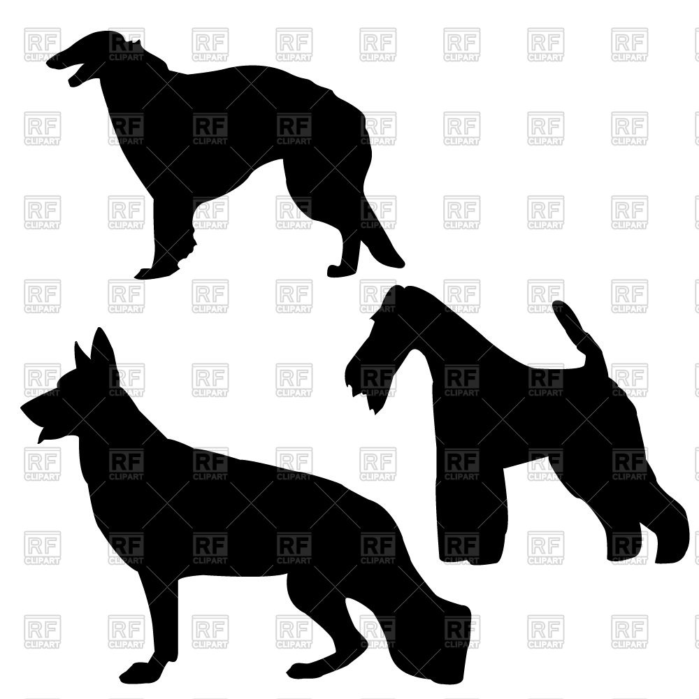 1000x1000 Working And Guard Dogs Silhouettes Free Vector Clip Art Image