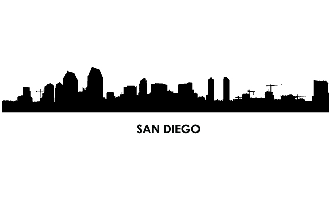 645x395 San Diego Skyline Clipart
