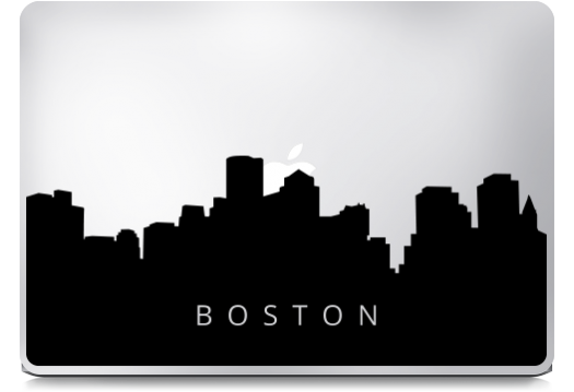 525x359 Boston City Skyline Macbook Stickers Mac Decals