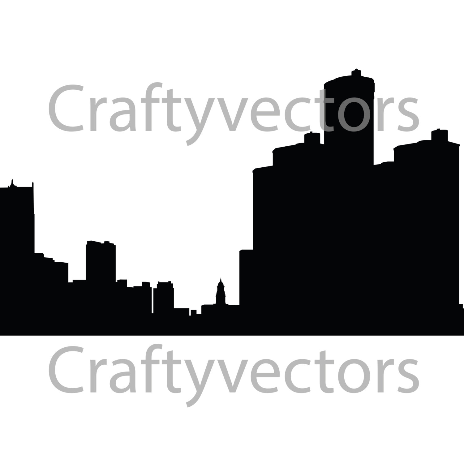 1500x1500 Detroit City Skyline Vector File From Craftyvectors On Etsy Studio