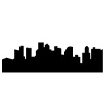 160x160 White Boston Skyline Silhouette On Black Background Stock Image