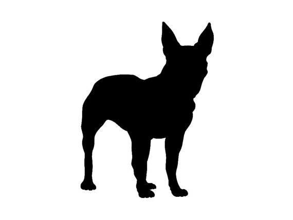 570x428 Boston Terrier V2 Dog Silhouette Custom Die Cut Vinyl Decal