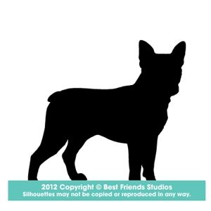 300x300 Boston Terrier Dog Silhouette Gifts, Stationery, Address Labels