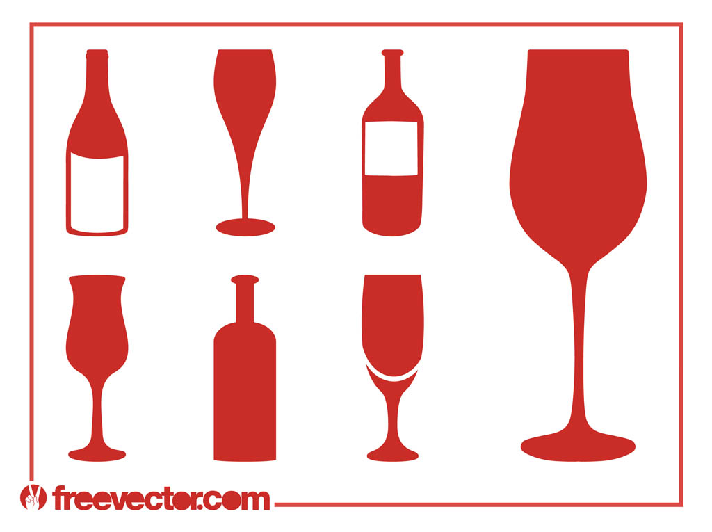 1024x765 Wine Silhouettes Set Free Vectors Ui Download
