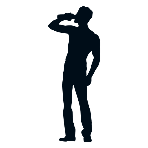 512x512 Man Drinking From Bottle Silhouette