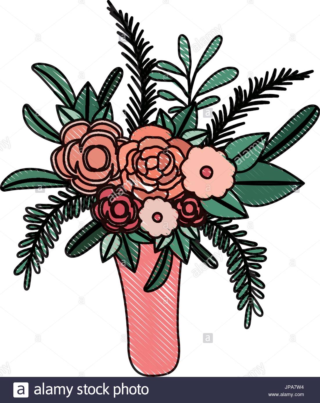 1102x1390 Illustration Silhouette Flower Vase Stock Photos Amp Illustration