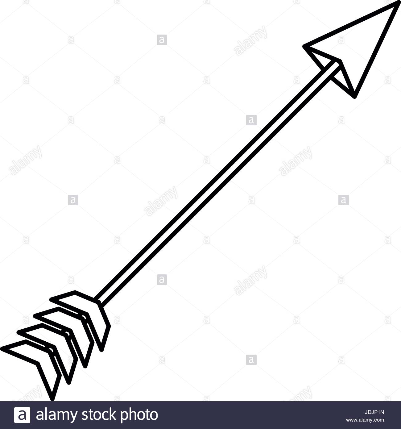 1300x1390 White Background With Monochrome Silhouette Of Hunting Arrow Stock