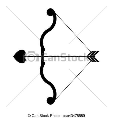 450x470 Silhouette Bow And Arrow Heart Love Sign Vector Illustration