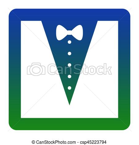 450x470 Tuxedo With Bow Silhouette. Vector. White Icon
