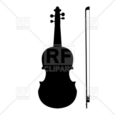400x400 Violin And Bow Black Silhouette Color Icon