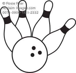 300x288 Bowling Ball Crashing Into Bowling Pins Coloring Page