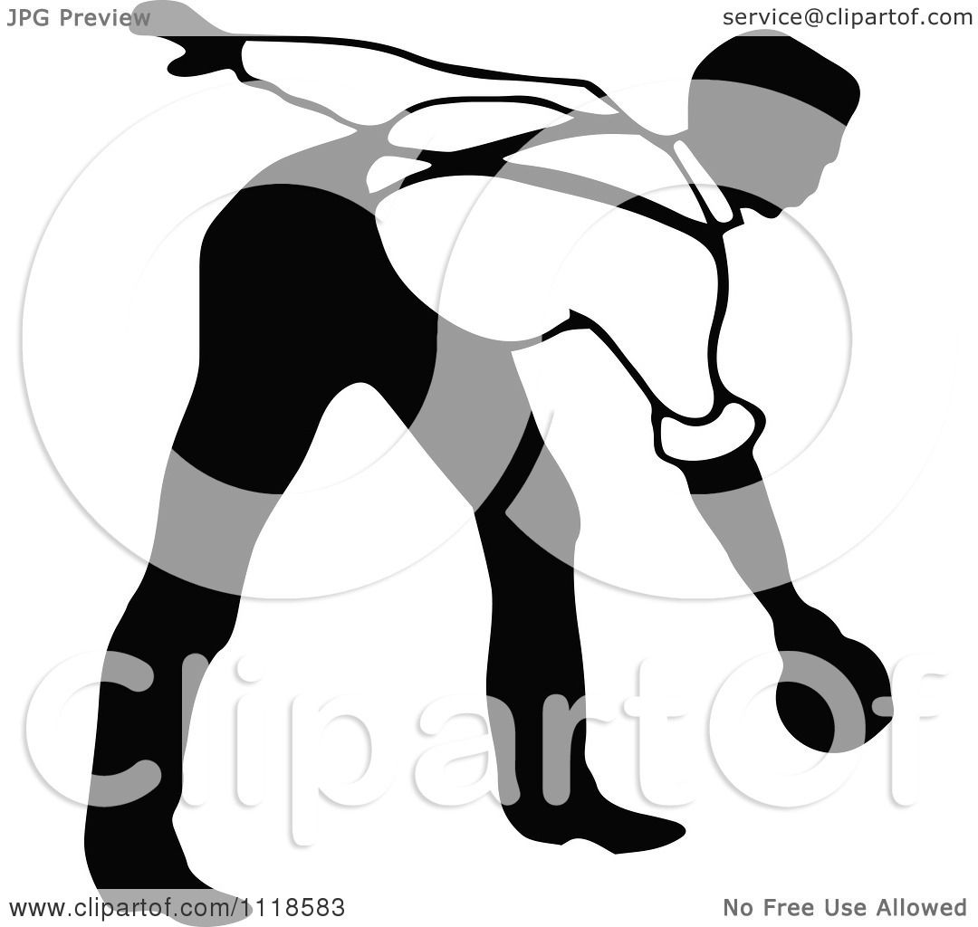 1080x1024 Clipart Of A Retro Vintage Black And White Man Bowling 12