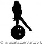 140x148 Download Woman Bowling Silhouette
