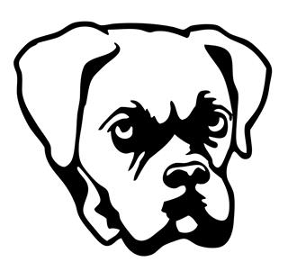 320x311 Boxer Head 2 Decal Sticker