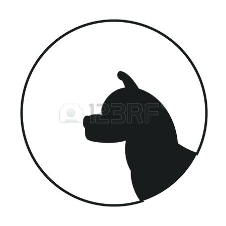 450x450 Dog Head Silhouette Boxer Dog Head Silhouette