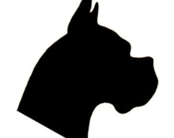 340x270 Boxer Dog Head Silhouette Embroidery Mini Designs In 4 Sizes