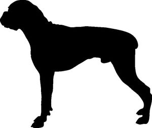 300x253 Boxer Dog Silhouette Car Decal Sticker Ebay