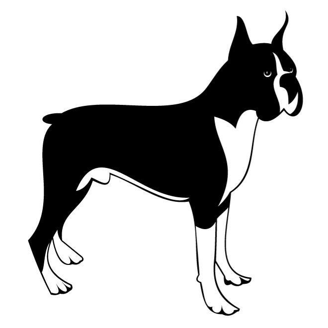 660x660 Boxer Dog Vector Clip Art