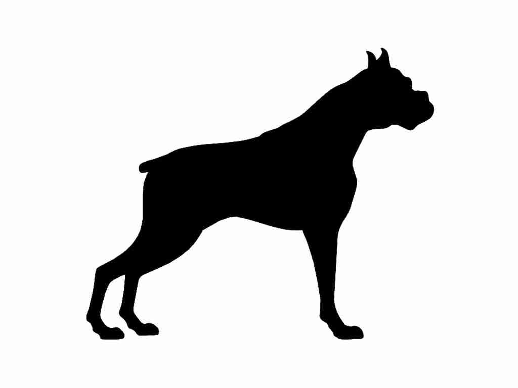 1024x768 Boxer V2 Dog Silhouette Custom Die Cut Vinyl Decal Sticker