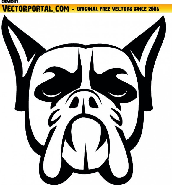 582x626 Frontal Boxer Dog Face Vector Free Download