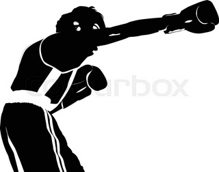 320x252 Black Silhouette Boxer Straight Right Punch To Head Fight Boxing