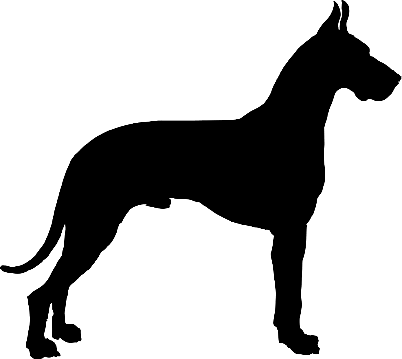 1389x1240 Boxer Dog Sitting Silhouette. Ebay